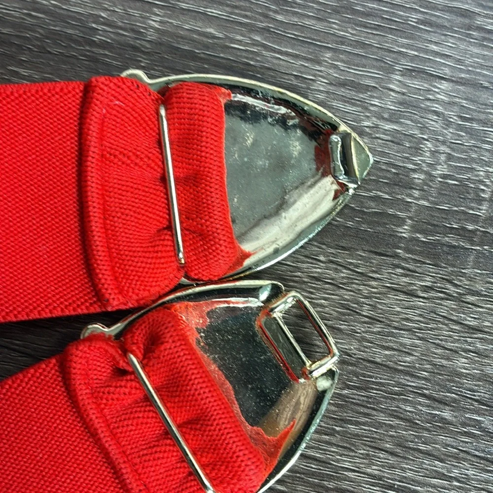 Vintage 80’s Elegant XS Red Belt with Gold Buckle